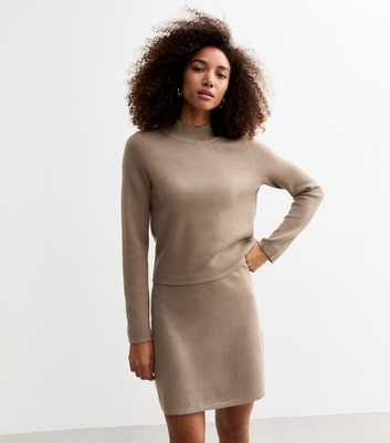 Mink Compact Knit High Neck Jumper