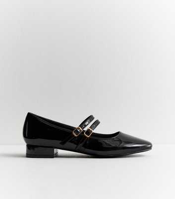 Black Double Strap Ballet Pumps