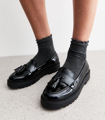 Patent chunky loafers online