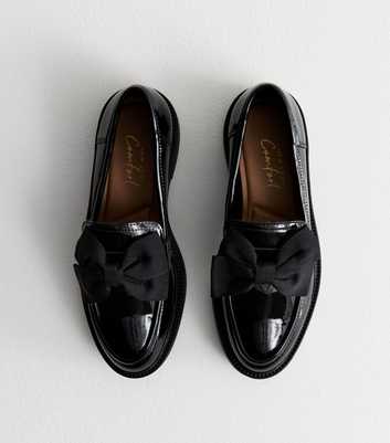 Black Patent Bow Loafers 