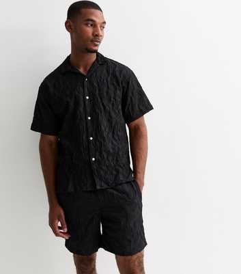 Jack & Jones Black Textured Jacquard Print Shirt