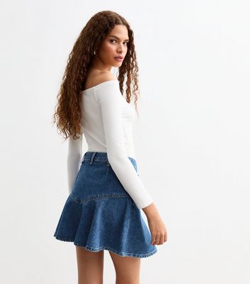 Blue Denim Peplum Skirt | New Look