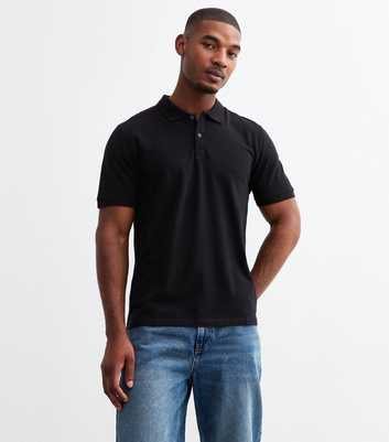 Black Regular Cotton Piqué Polo Shirt