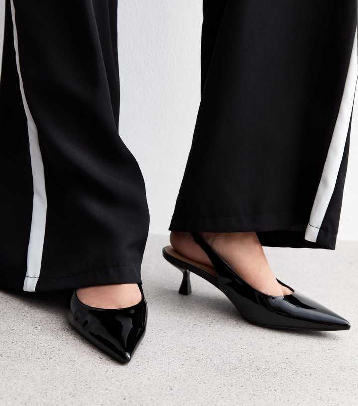 leather black dress women Petite Size Black Patent Mid Heel Pumps by MIZCHI Pretty Small Shoes main image 1