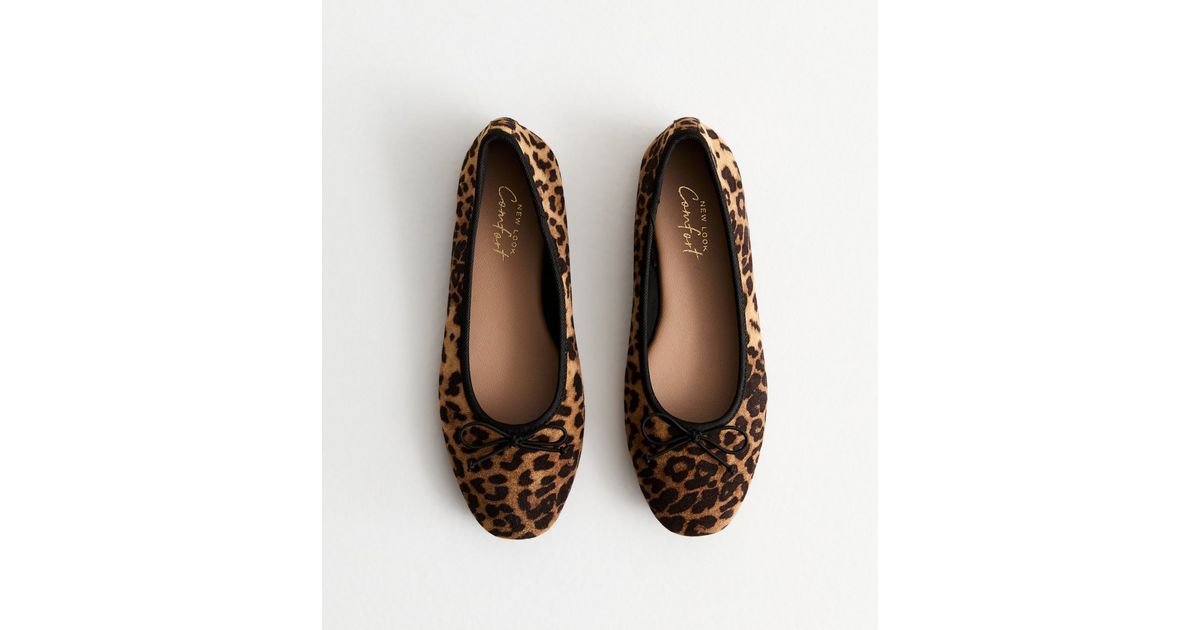 Brown Leopard Print Ballet Pumps New Look