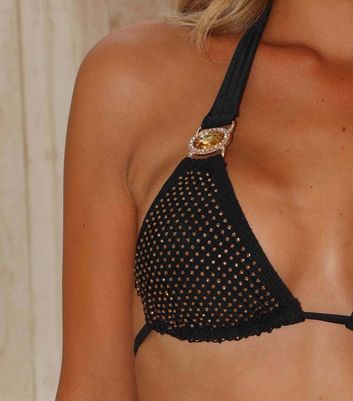 Moda Minx Black Triangle Bikini Top New Look