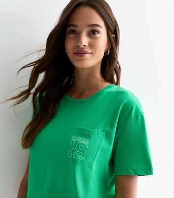 Green Harlem Boxy Crop Cotton T-Shirt