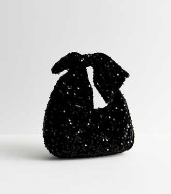 Black Bow Sequin Mini Bag 