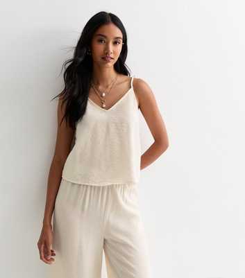 ONLY Off White Bead-Strap Cami Top 