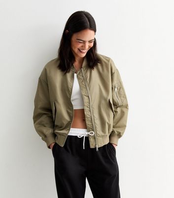 New look green bomber jacket best sale