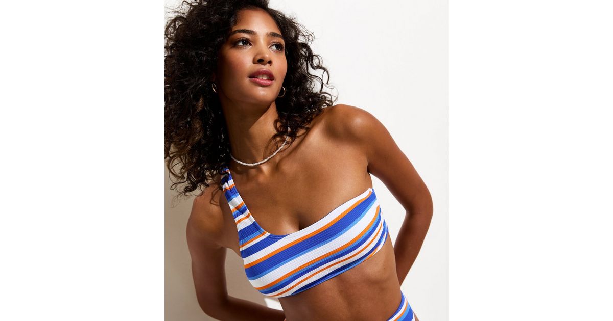 New Orange Retro Print Bikini Top