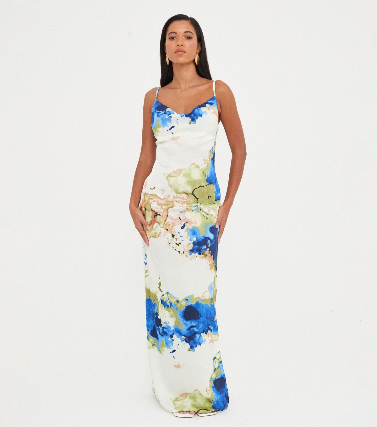 Women's Blue Satin Maxi Dress WKNDGIRL New Look