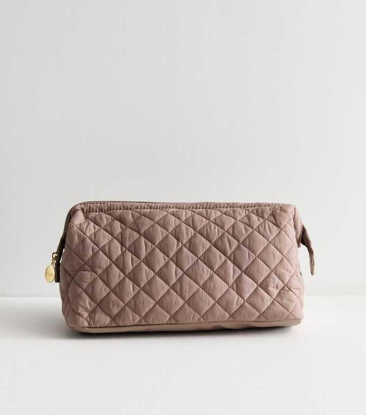 Danielle Creations Brown Quilted Travel Toiletry bag