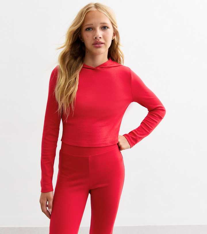 Girls Red Long Sleeve Hoodie
