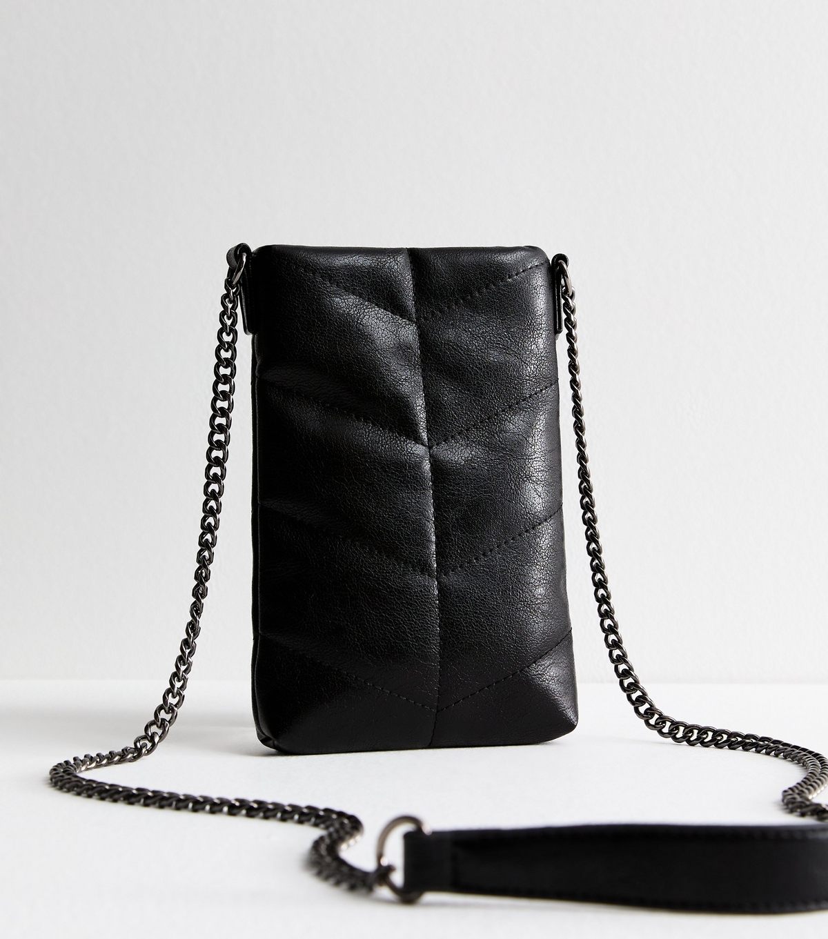 Black Quilted Cross Body Phone Bag New Look