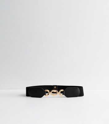 Black Link Buckle Stretch Belt 