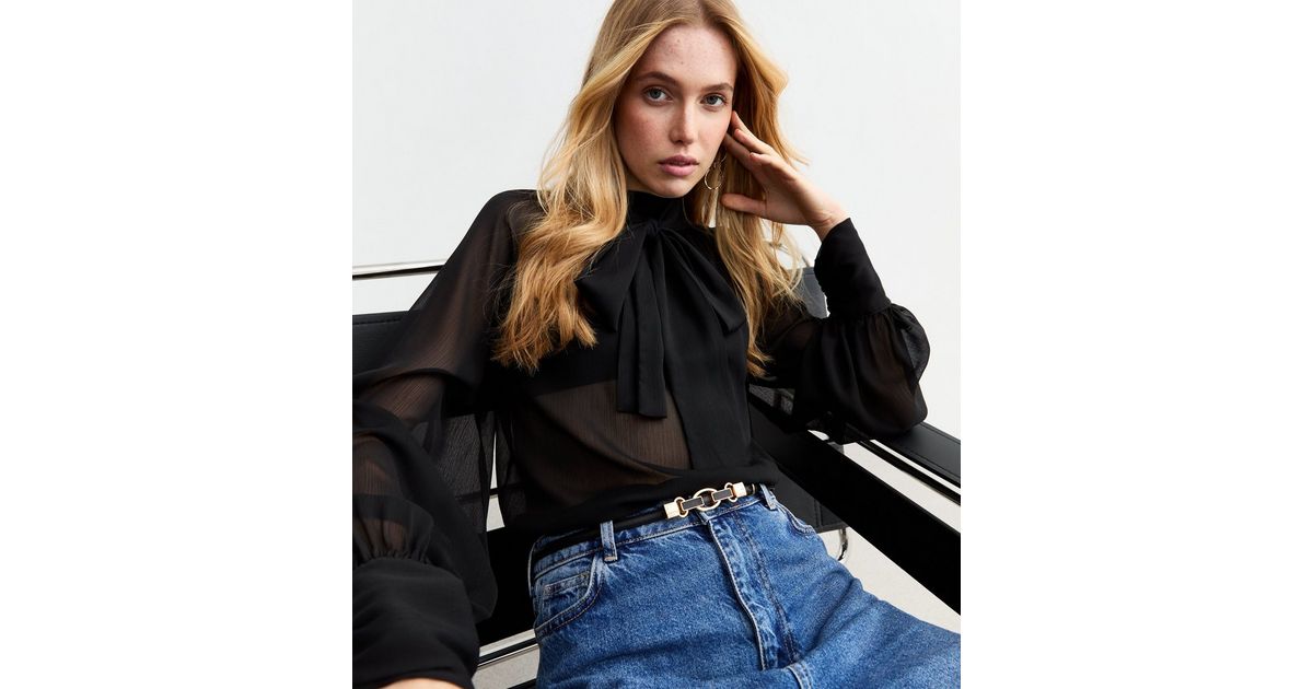 Poplin Bow Collar Blouse