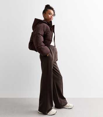 Girls Brown Wide Leg Joggers