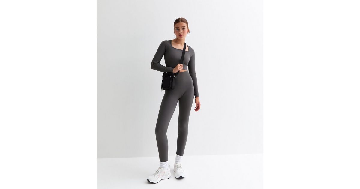 Girls Grey Cotton Leggings