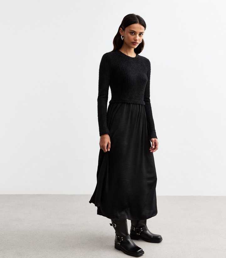 navy blue dress for baby girl Plus Size Winter Antique Vintage 1920s Satin Dress With Faux Fur Trim main image 0