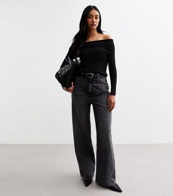 ladies black bardot tops