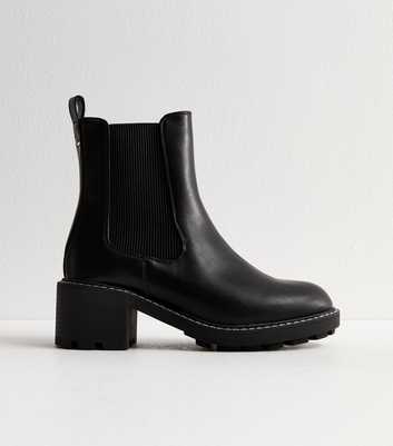 Wide Fit Black Chunky Chelsea Boots