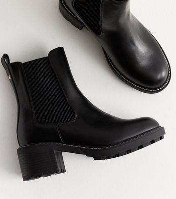 Black chunky chelsea ankle boots deals