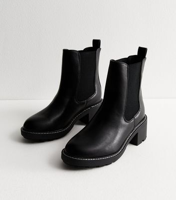 Wide Fit Black Chunky Chelsea Boots New Look