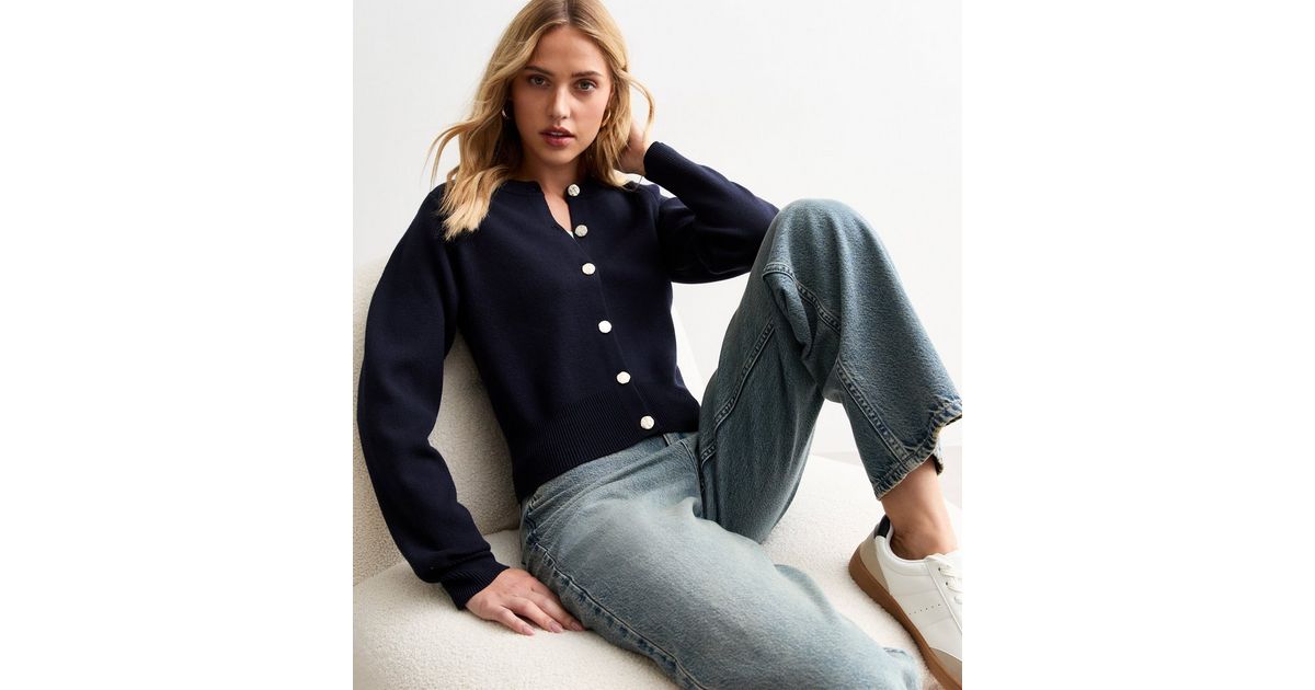 Walnut GABLE KNIT HOOD CARDI NAVY main image 1