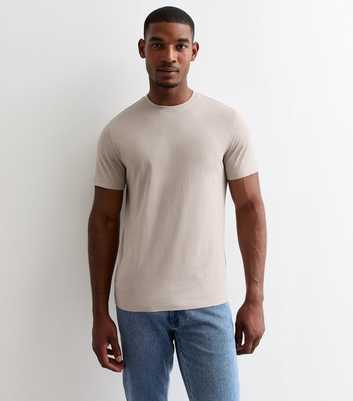 Stone Cotton Crew Neck T-Shirt