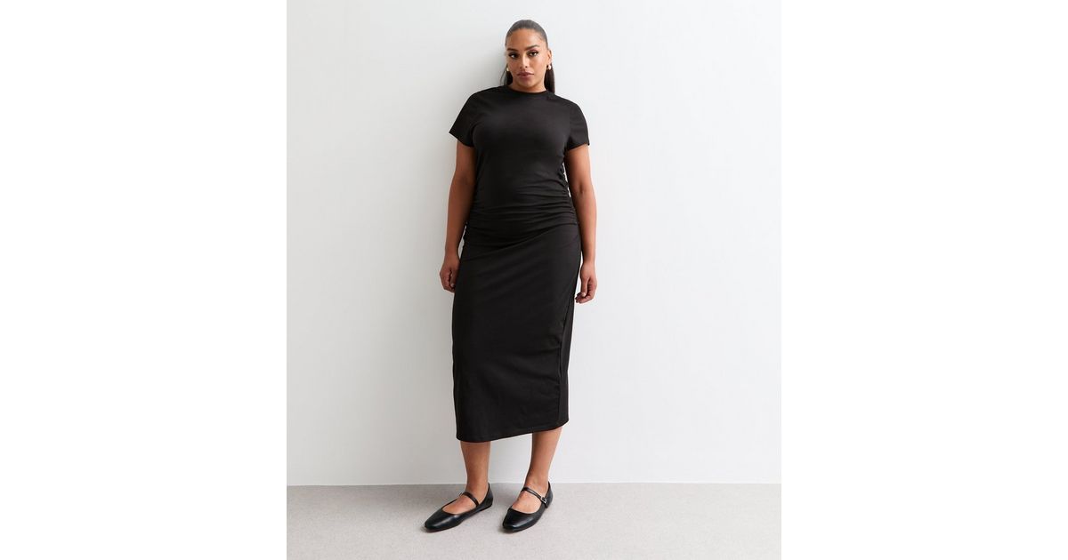 COTTON SIDE TIE DRESS- BLACK main image 0