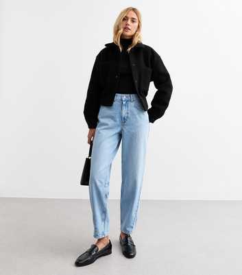 Blue Denim Barrel Leg Jeans