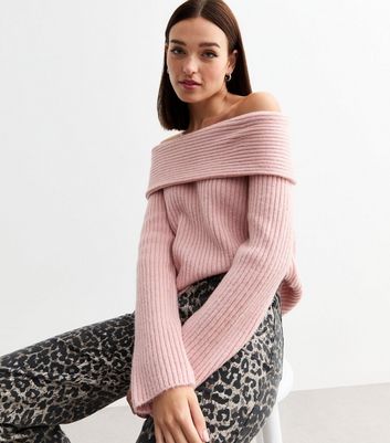 Pink off the shoulder jumper best sale