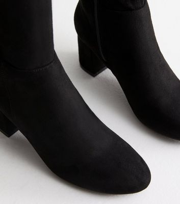 Black suede boots low heel online