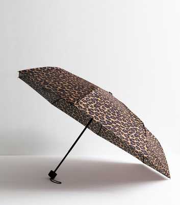 Brown Leopard Print Umbrella