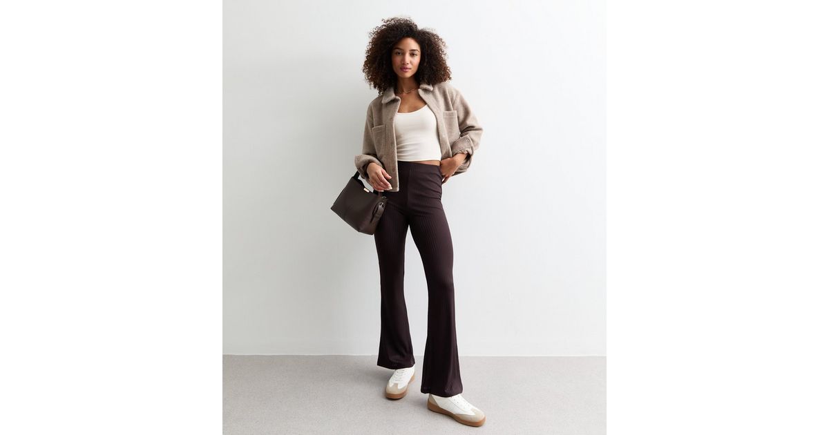 Flex Flared Trousers Brown