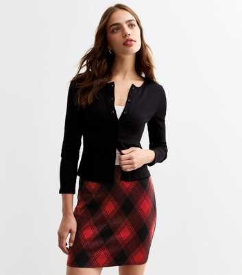 Red Checked Mini Tube Skirt