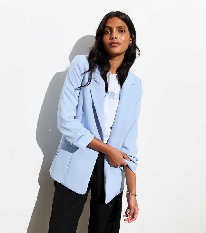 Outfit Women's Light Blue Blazer Jacket Blazer Outfit Ideas