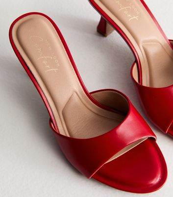 Red mule heels on sale