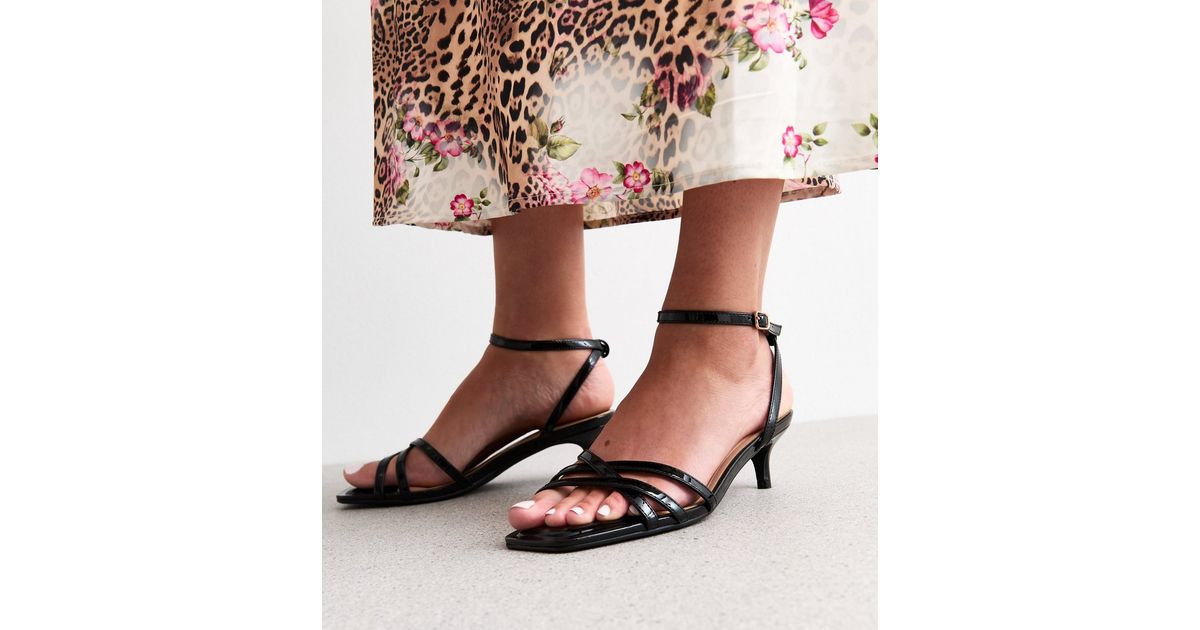 Wide Fit Black LeatherLook Strappy Kitten Heel Sandals New Look Fake Ivy Lights Hydrofalls Vertical Garden