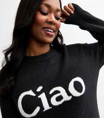 Curves Black Ciao Slogan Jumper