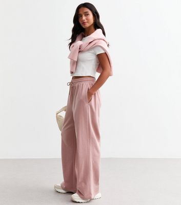 Petite Pink Wide Leg Joggers New Look