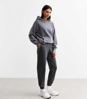 Grey Elasticated Waist Cuffed Joggers