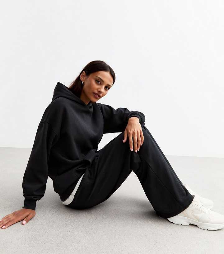 Sweat New Look Femme Noir Colourblock – Taille L, Coton, Manches Longues