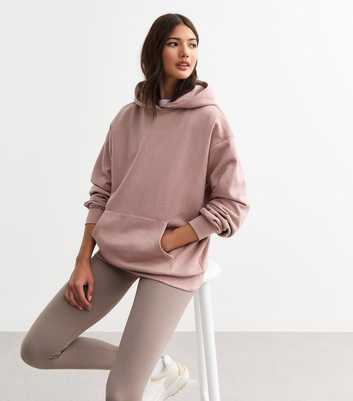 Pink Cotton Blend Hoodie