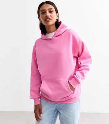 Pink Cotton Blend Hoodie New Look