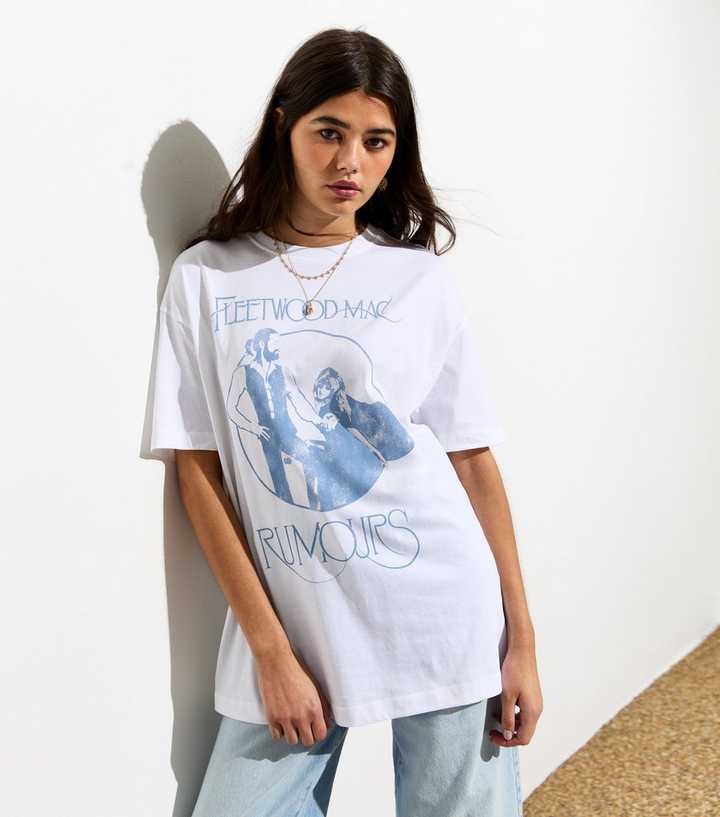 Rock Off officially licensed products Fleetwood Mac T Shirt Rumours Band Logo Nuovo Ufficiale Uomo Bianca Size S