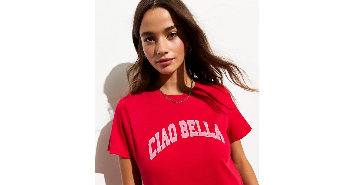 Red Ciao Cotton Blend Tee