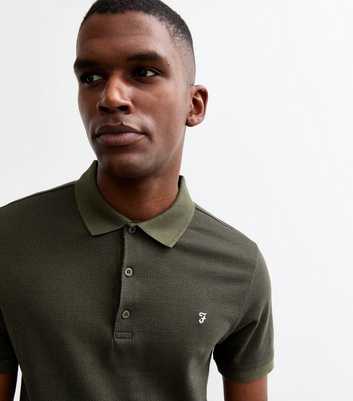 Farah Khaki Regular Jacquard Polo Top