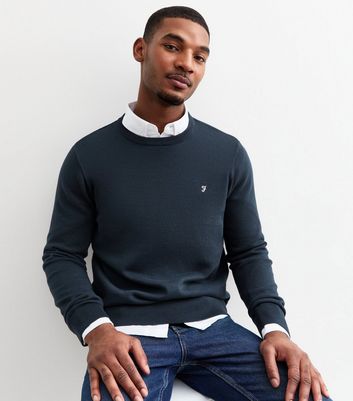 Farah Slim Crew Neck Fine Knit Jumper New Look